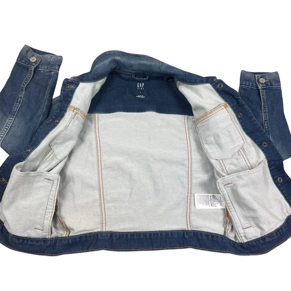 GAP Kids Classic Blue Denim Jean Jacket Girls Size Large